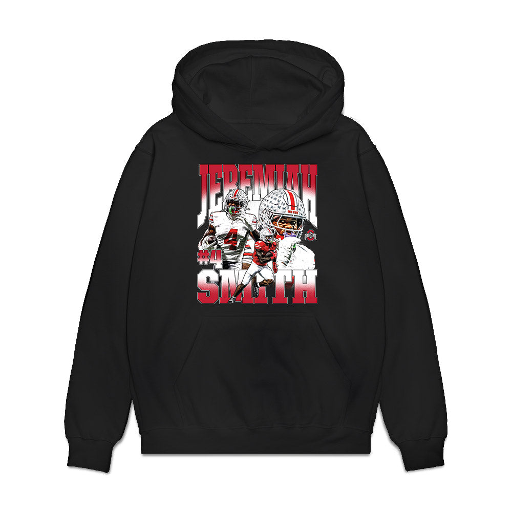 Ohio State - NCAA Football : Jeremiah Smith - Caricature Premium Hooded Sweatshirt-0