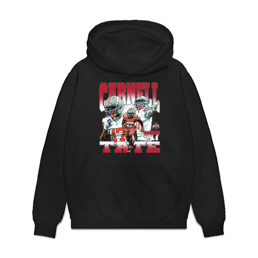 Ohio State - NCAA Football : Carnell Tate - Caricature Premium Hooded Sweatshirt-0