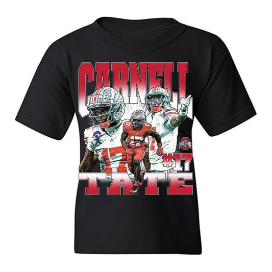 Ohio State - NCAA Football : Carnell Tate - Caricature Youth T-Shirt-0