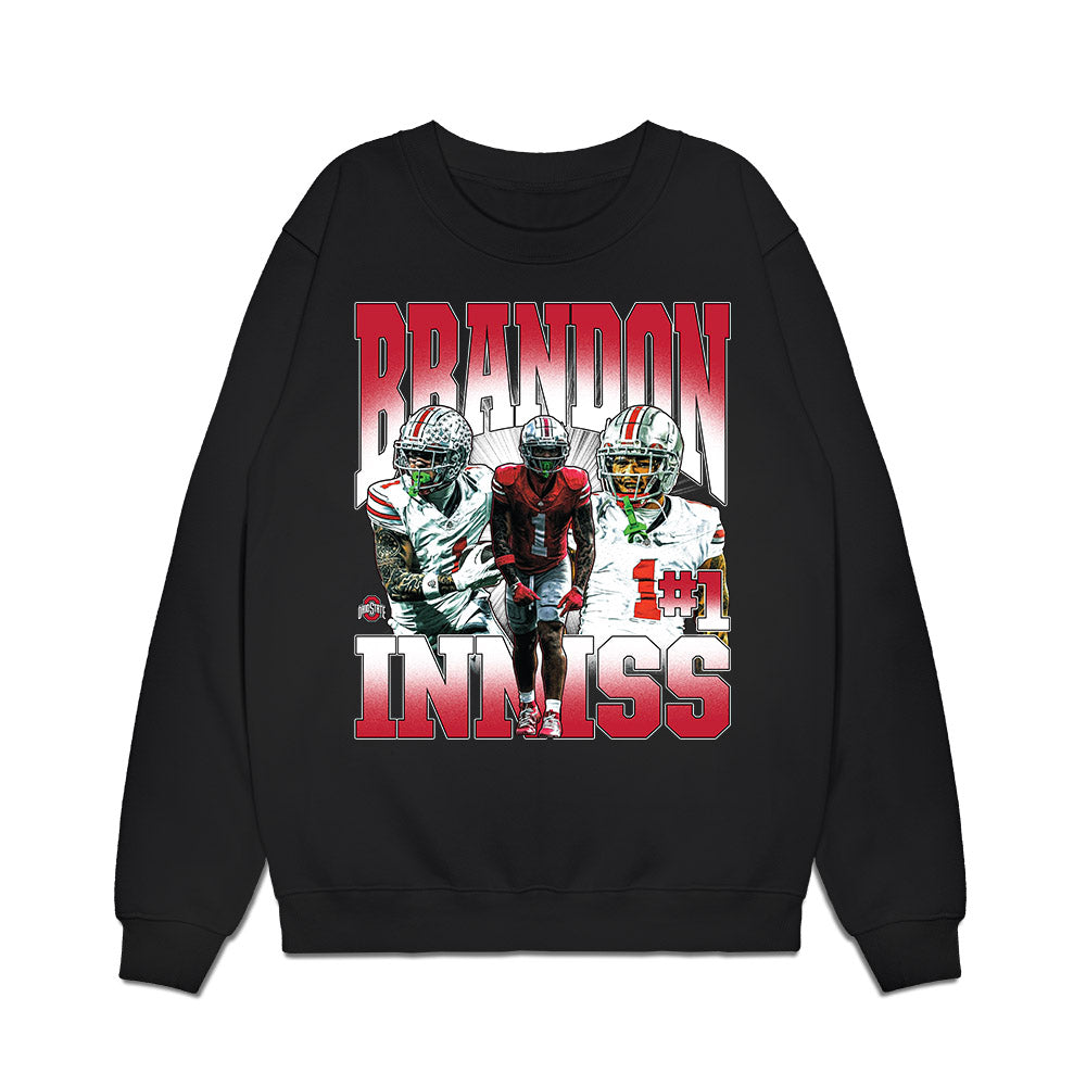 Ohio State - NCAA Football : Brandon Inniss - Caricature Premium Crewneck Sweatshirt-0