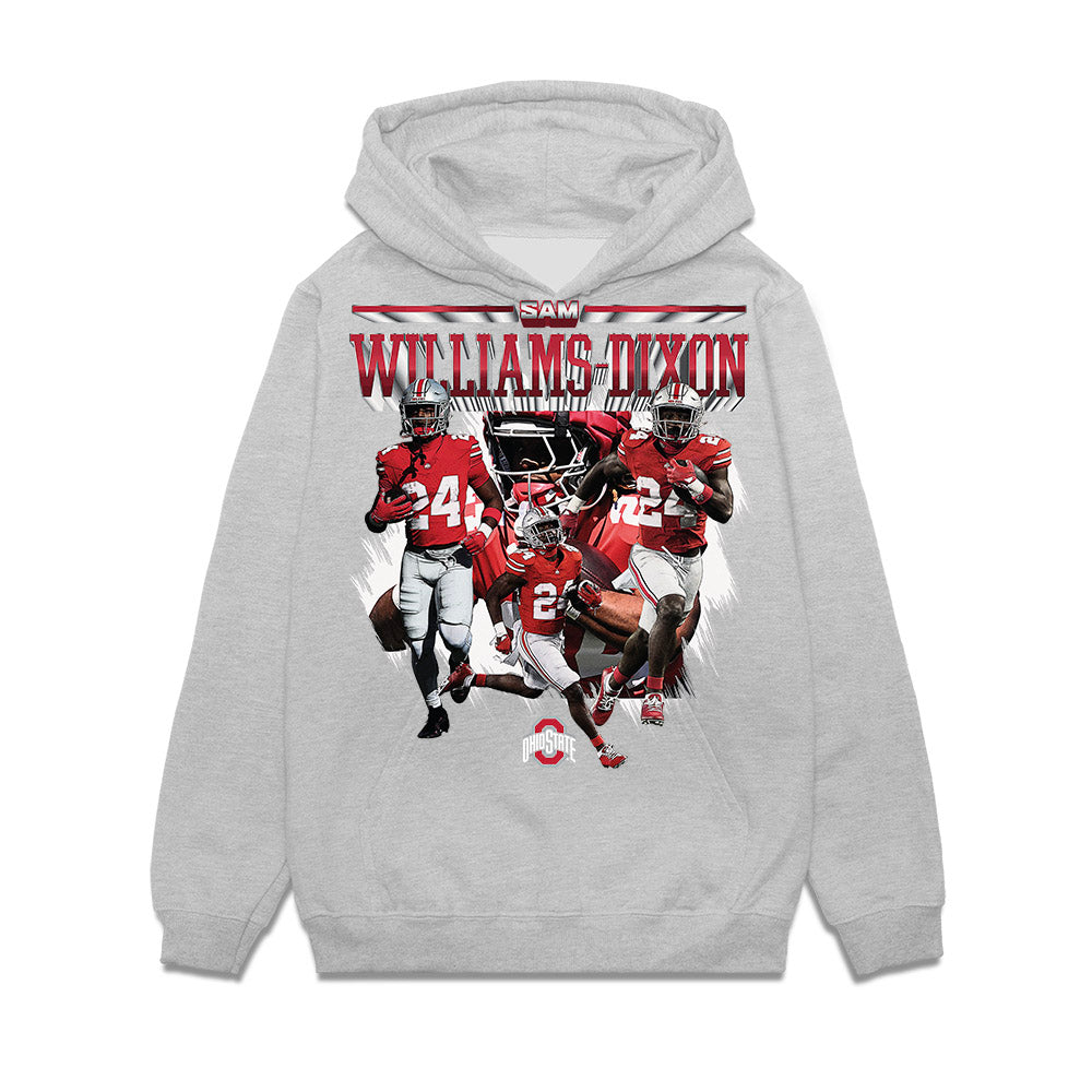 Ohio State - NCAA Football : Sam Dixon - Caricature Premium Hooded Sweatshirt-0