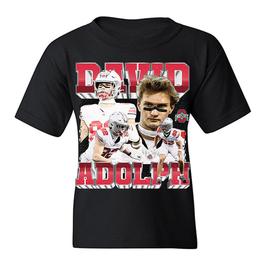 Ohio State - NCAA Football : David Adolph - Caricature Youth T-Shirt-0