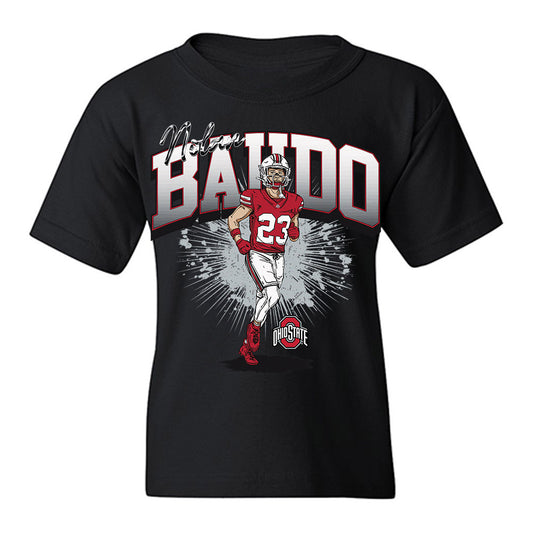 Ohio State - NCAA Football : Nolan Baudo - Caricature Youth T-Shirt-0