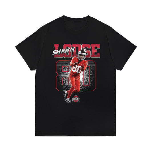 Ohio State - NCAA Football : Shawn Lodge - Collage Comfort Colors T-Shirt-0