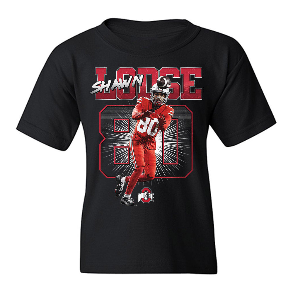Ohio State - NCAA Football : Shawn Lodge - Collage Youth T-Shirt-0