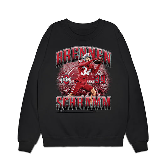 Ohio State - NCAA Football : Brennen Schramm - Caricature Premium Crewneck Sweatshirt-0