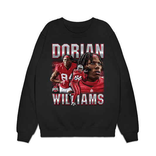 Ohio State - NCAA Football : Dorian Williams - Caricature Premium Crewneck Sweatshirt-0