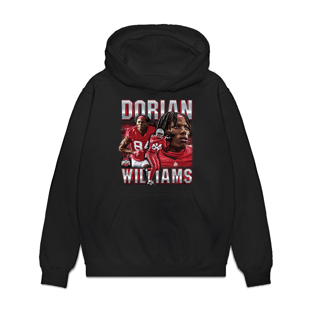 Ohio State - NCAA Football : Dorian Williams - Caricature Premium Hooded Sweatshirt-0