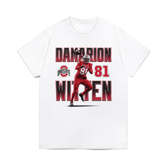 Ohio State - NCAA Football : Damarion Witten - Caricature Comfort Colors T-Shirt-0