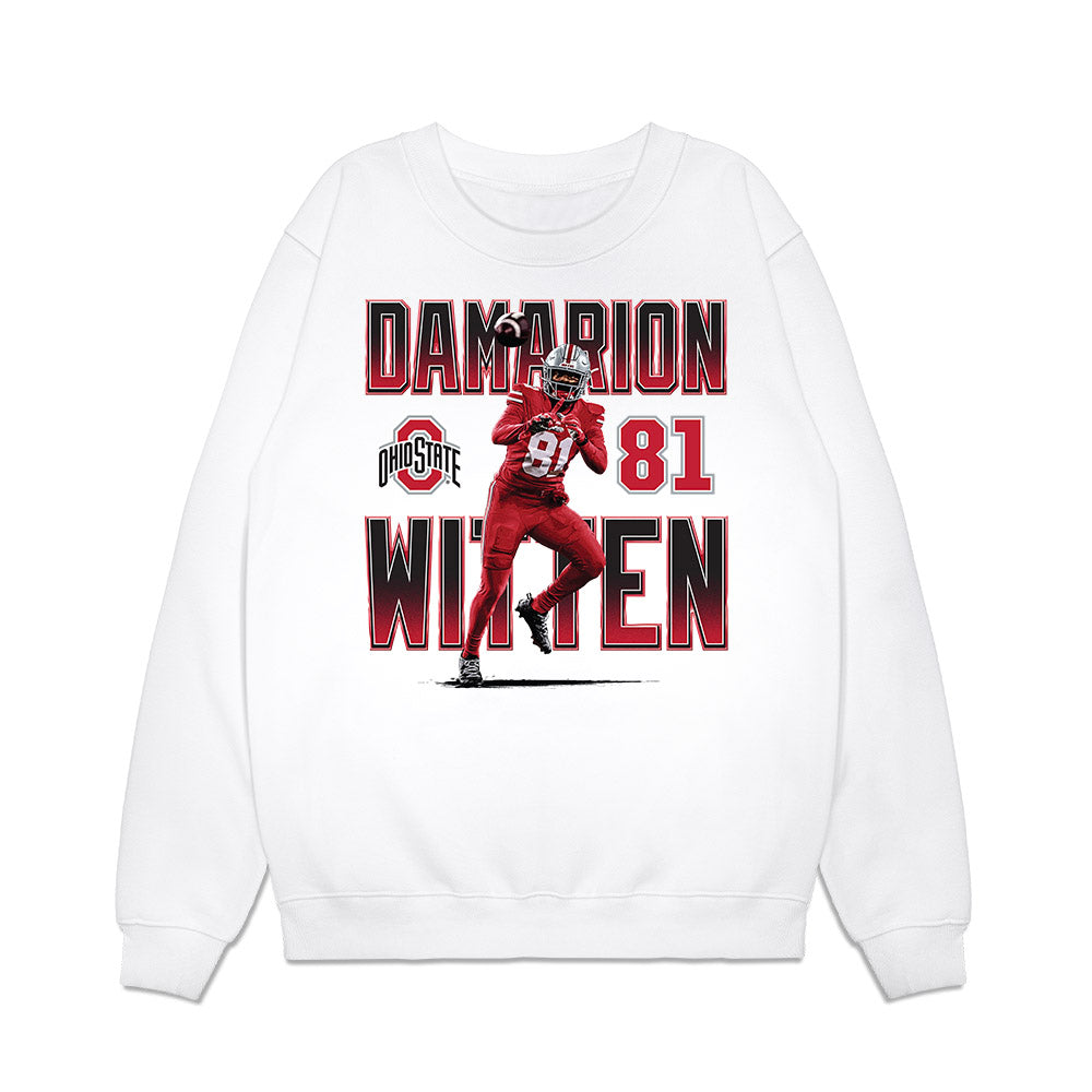 Ohio State - NCAA Football : Damarion Witten - Caricature Premium Crewneck Sweatshirt-0