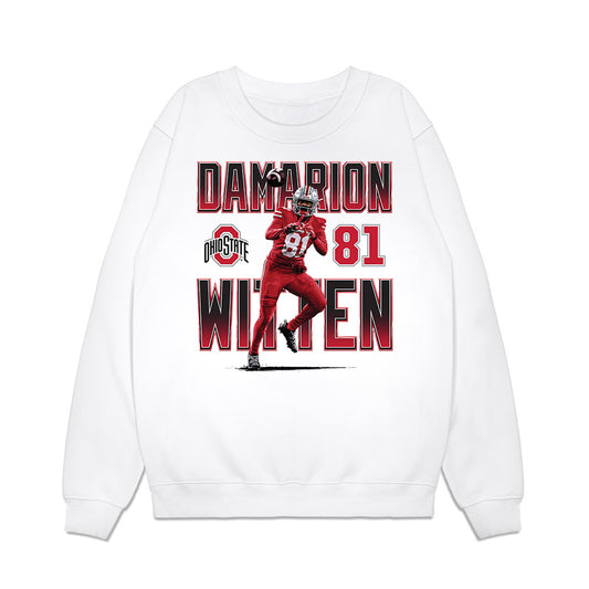 Ohio State - NCAA Football : Damarion Witten - Caricature Premium Crewneck Sweatshirt-0