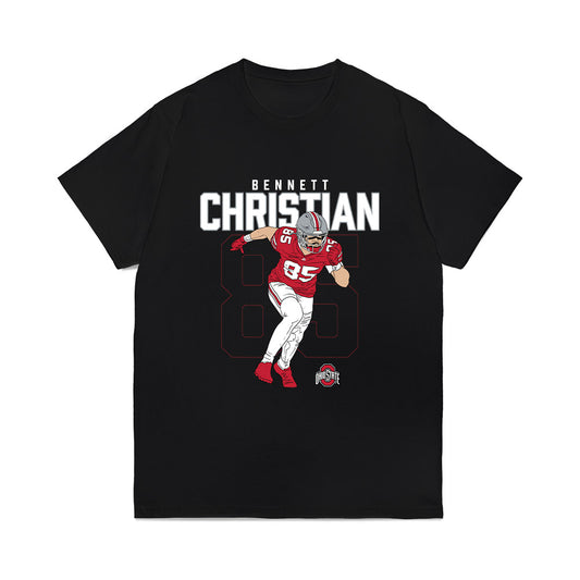 Ohio State - NCAA Football : Bennett Christian - Caricature Comfort Colors T-Shirt-0