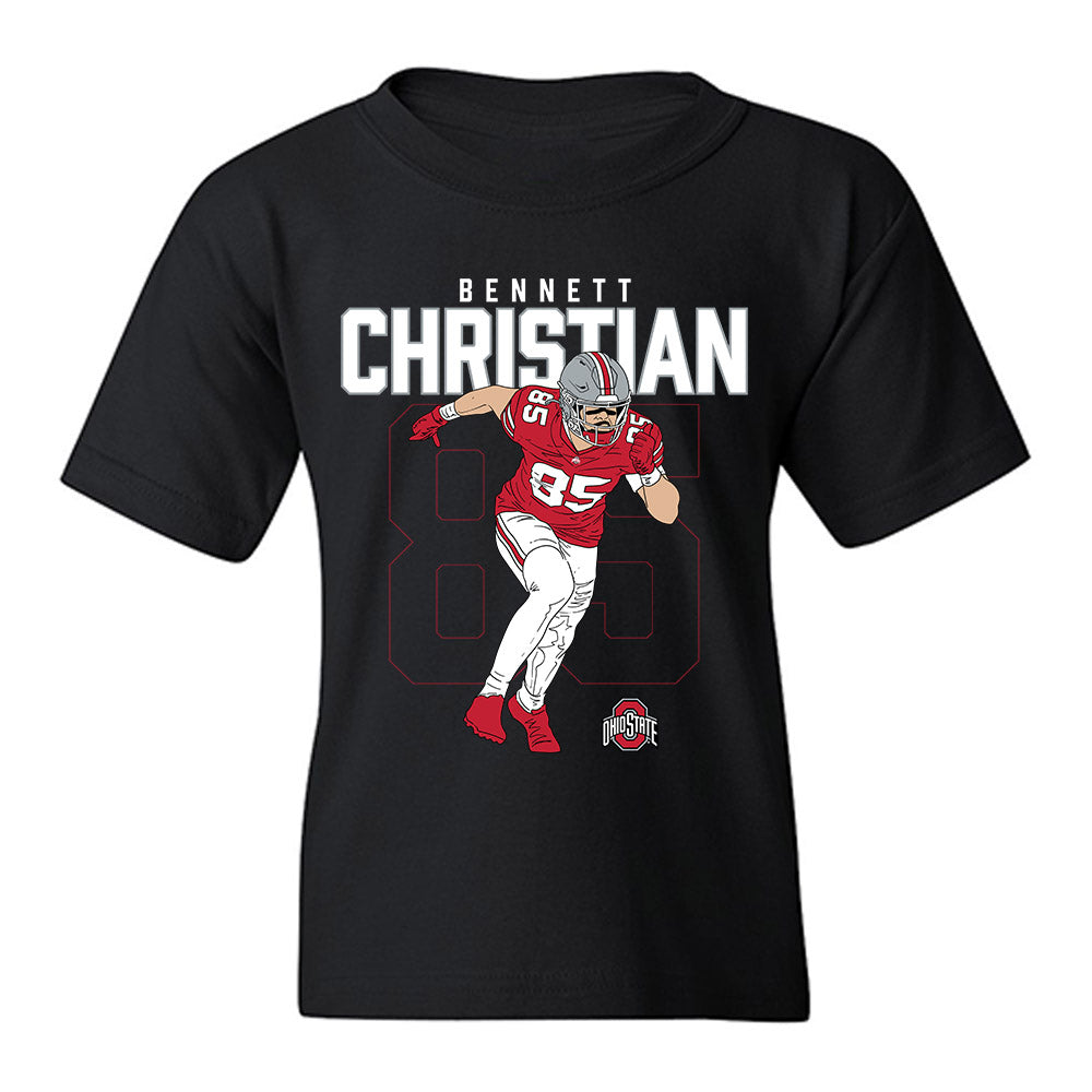Ohio State - NCAA Football : Bennett Christian - Caricature Youth T-Shirt-0