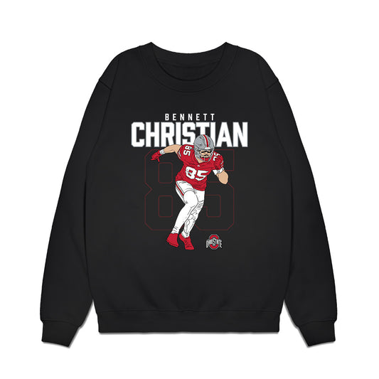 Ohio State - NCAA Football : Bennett Christian - Caricature Premium Crewneck Sweatshirt-0