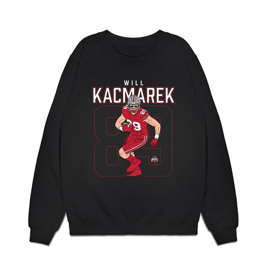 Ohio State - NCAA Football : Will Kacmarek - Caricature Premium Crewneck Sweatshirt-0