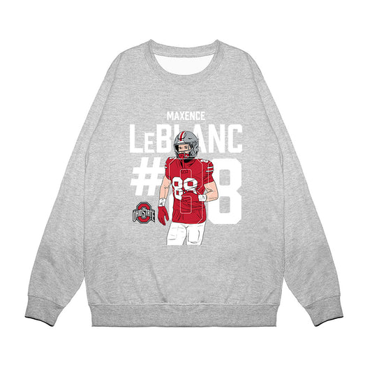 Ohio State - NCAA Football : Max LeBlanc - Caricature Premium Crewneck Sweatshirt-0