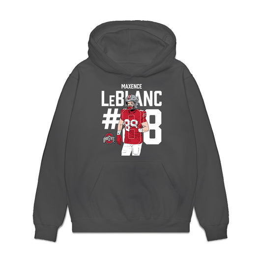 Ohio State - NCAA Football : Max LeBlanc - Caricature Premium Hooded Sweatshirt-0