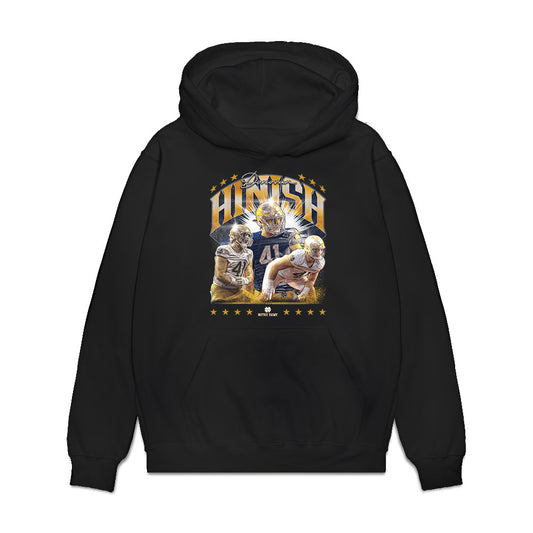 Notre Dame - NCAA Football : Donovan Hinish - Collage Premium Hooded Sweatshirt-0
