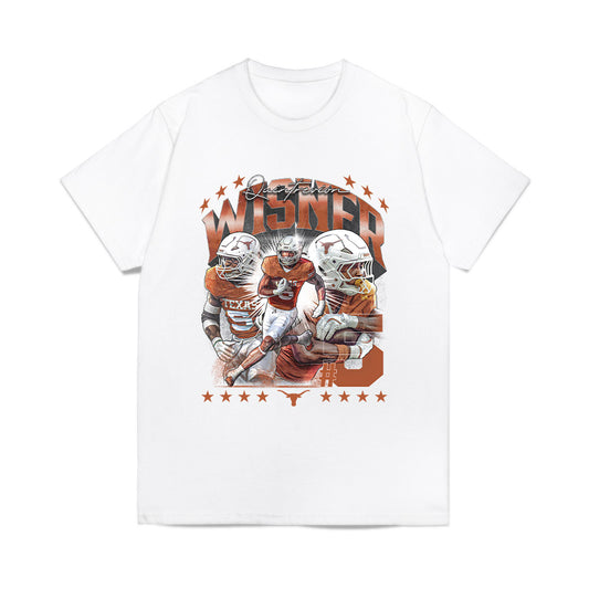 Texas - NCAA Football : Quintrevion Wisner - Collage Comfort Colors T-Shirt-0