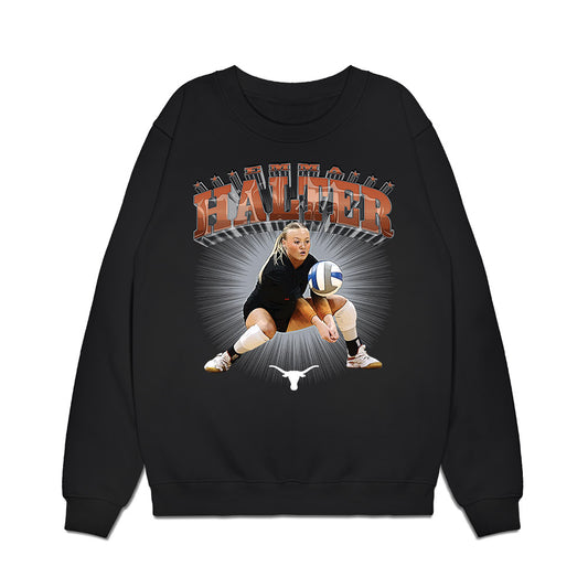 Texas - NCAA Women's Volleyball : Emma Halter - Caricature Premium Crewneck Sweatshirt-0