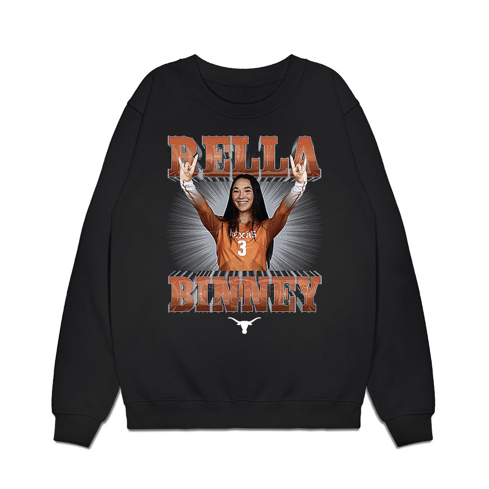 Texas - NCAA Women's Volleyball : Rella Binney - Caricature Premium Crewneck Sweatshirt-0
