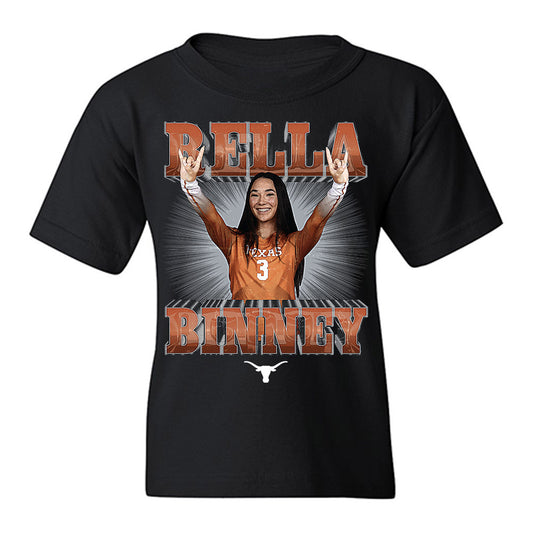 Texas - NCAA Women's Volleyball : Rella Binney - Caricature Youth T-Shirt-0