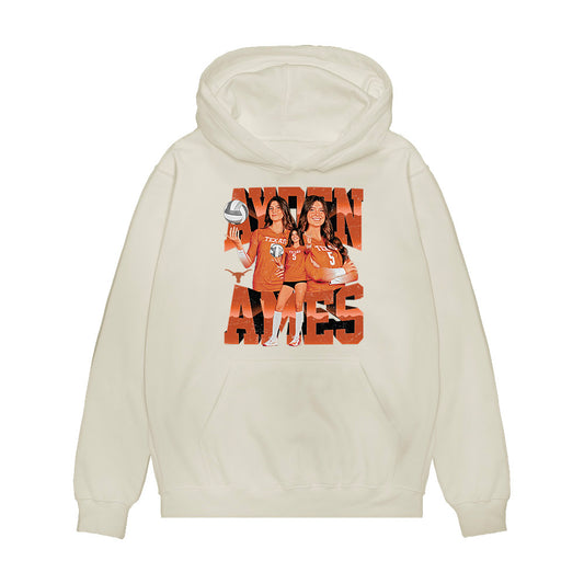 Texas - NCAA Women's Volleyball : Ayden Ames - Caricature Premium Hooded Sweatshirt-0
