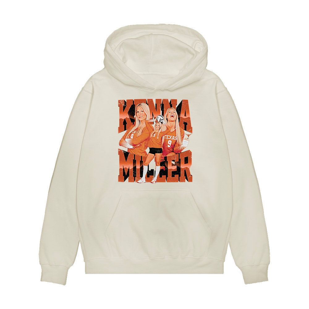 Texas - NCAA Women's Volleyball : Kenna Miller - Caricature Premium Hooded Sweatshirt-0