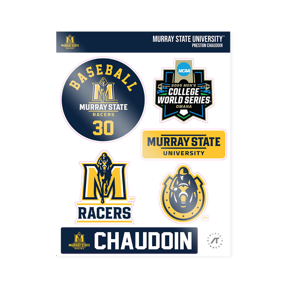 Murray State - NCAA Baseball : Preston Chaudoin - World Series Sticker Sheet-0