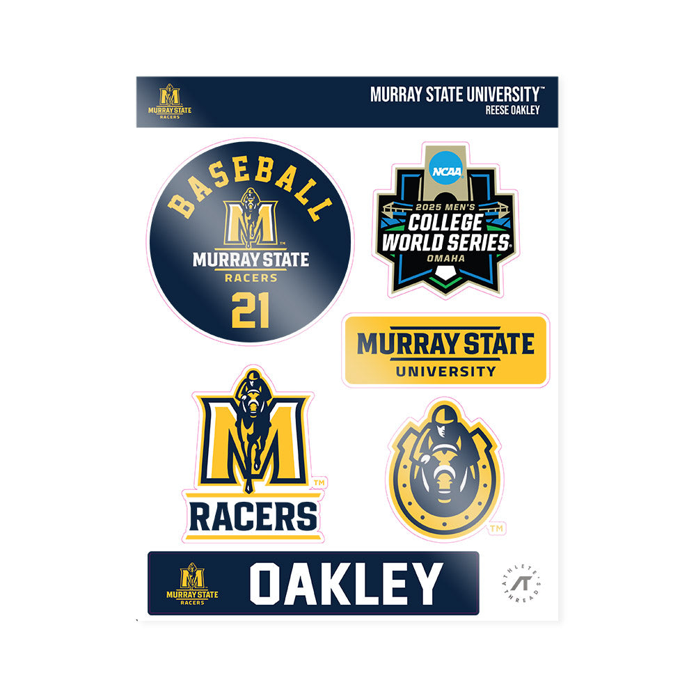 Murray State - NCAA Baseball : Reese Oakley - World Series Sticker Sheet-0