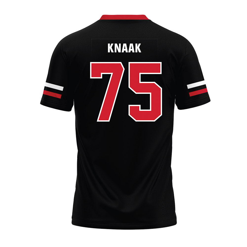 Nebraska - NCAA Football : Tyler Knaak - Black Premium Football Jersey-1