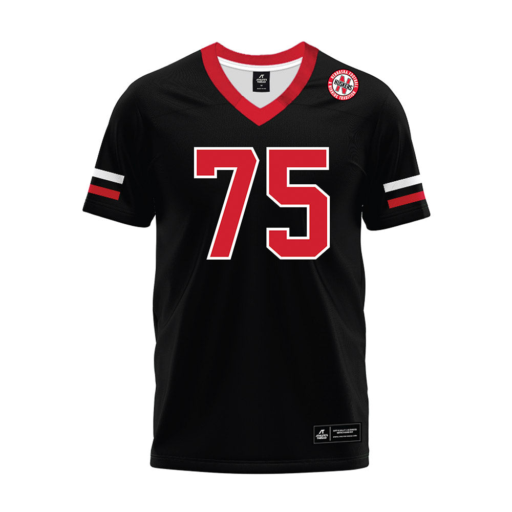 Nebraska - NCAA Football : Tyler Knaak - Black Premium Football Jersey-0