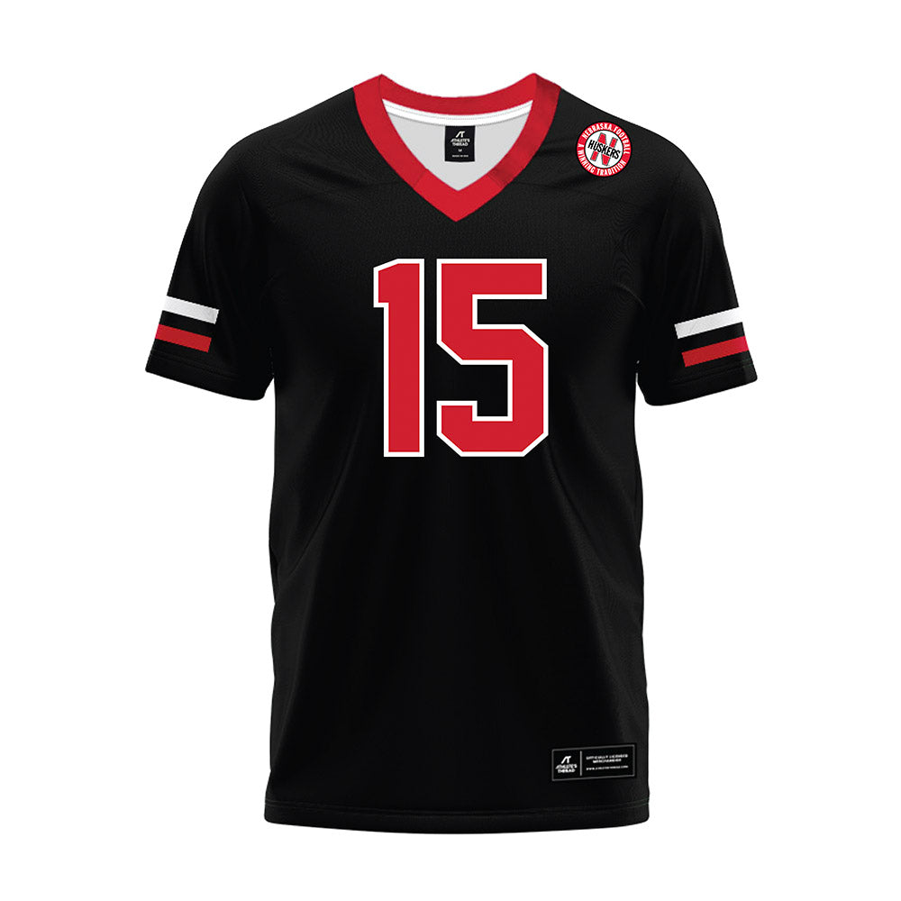 Nebraska - NCAA Football : Dylan Raiola - Black Premium Football Jersey-0
