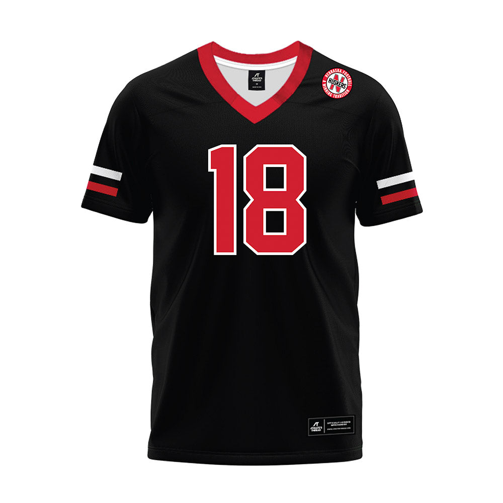 Nebraska - NCAA Football : Dane Key - Black Premium Football Jersey-0