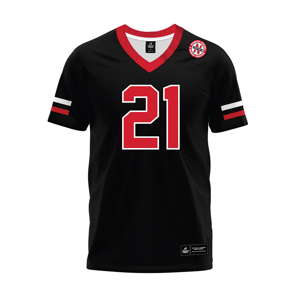 Nebraska - NCAA Football : Emmett Johnson - Black Premium Football Jersey-0
