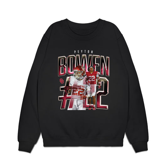 Oklahoma - NCAA Football : Peyton Bowen - Caricature Premium Crewneck Sweatshirt-0