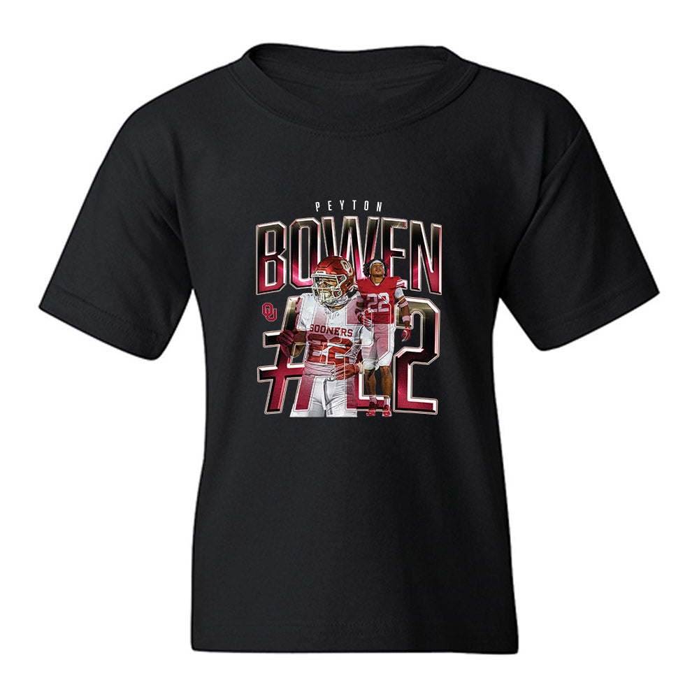 Oklahoma - NCAA Football : Peyton Bowen - Caricature Youth T-Shirt-0