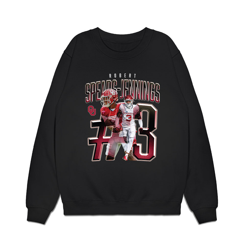 Oklahoma - NCAA Football : Robert Spears-Jennings - Caricature Premium Crewneck Sweatshirt-0