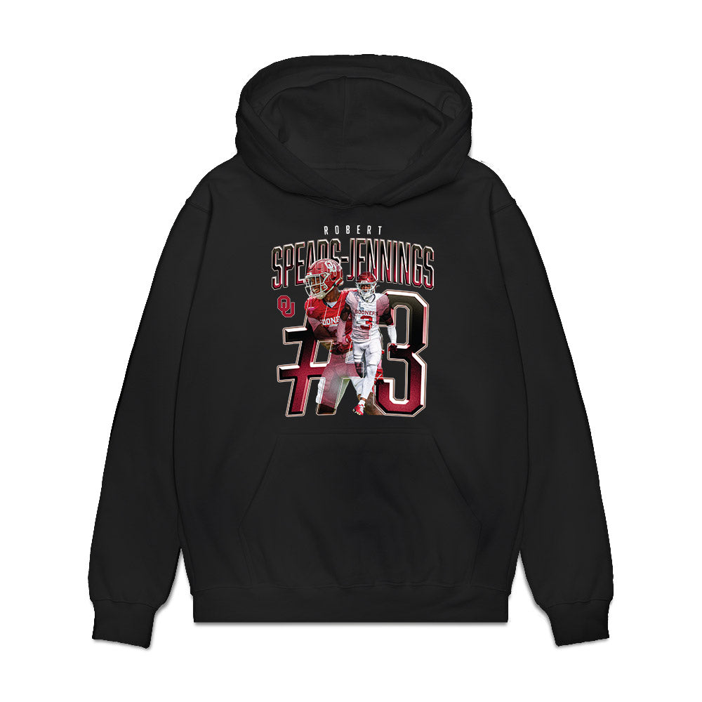 Oklahoma - NCAA Football : Robert Spears-Jennings - Caricature Premium Hooded Sweatshirt-0