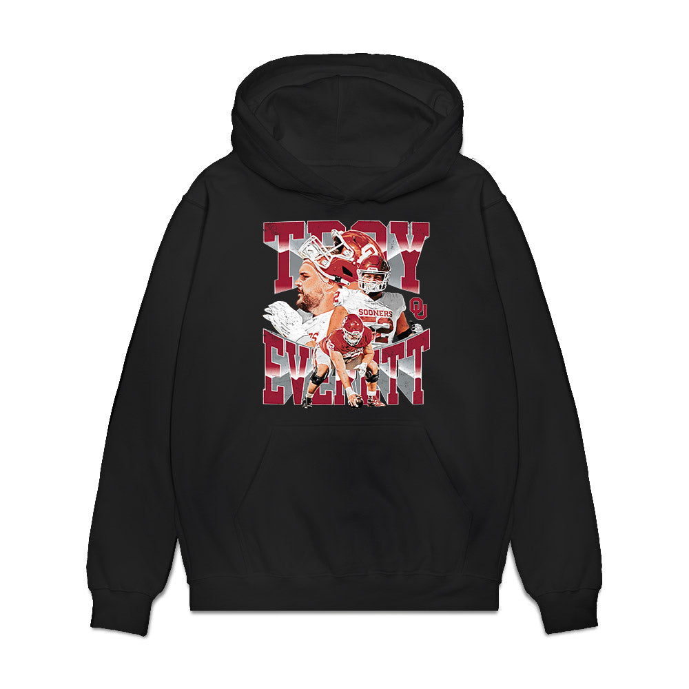 Oklahoma - NCAA Football : Troy Everett - Caricature Premium Hooded Sweatshirt-0