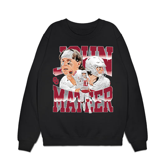 Oklahoma - NCAA Football : John Mateer - Caricature Premium Crewneck Sweatshirt-0