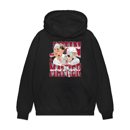 Oklahoma - NCAA Football : John Mateer - Caricature Premium Hooded Sweatshirt-0