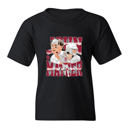 Oklahoma - NCAA Football : John Mateer - Caricature Youth T-Shirt-0