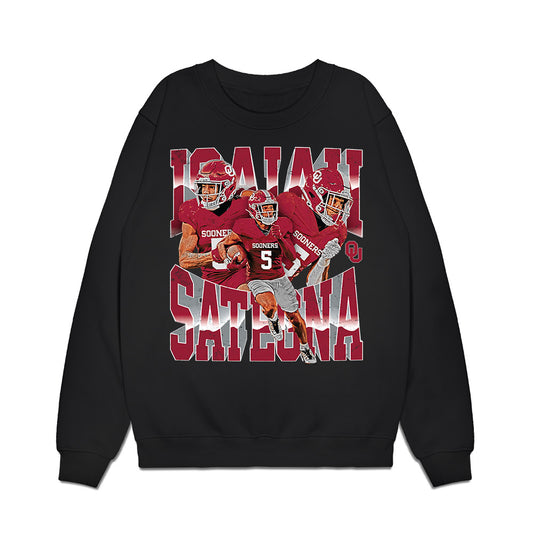 Oklahoma - NCAA Football : Isaiah Sategna - Caricature Premium Crewneck Sweatshirt-0