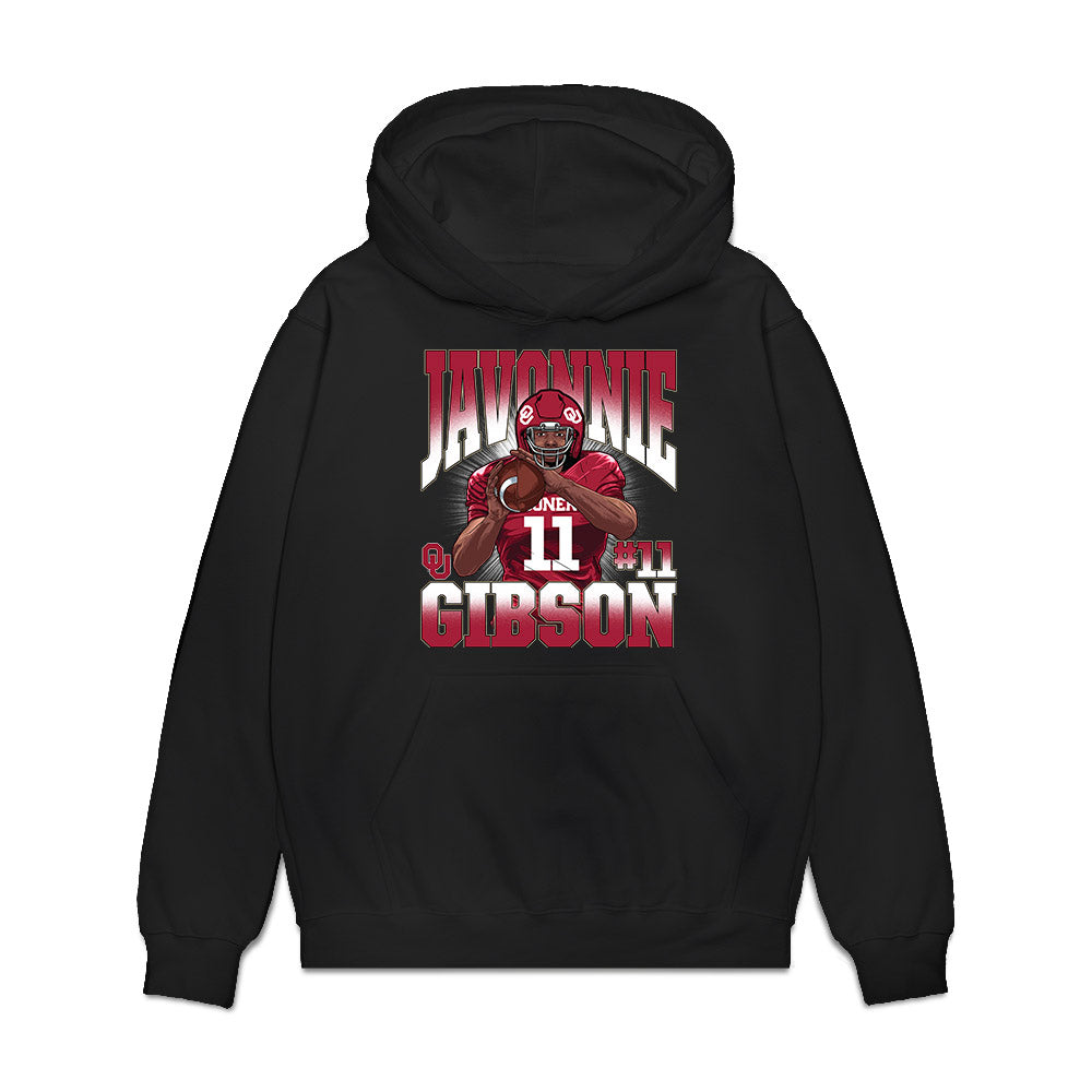 Oklahoma - NCAA Football : javonnie gibson - Caricature Premium Hooded Sweatshirt-0