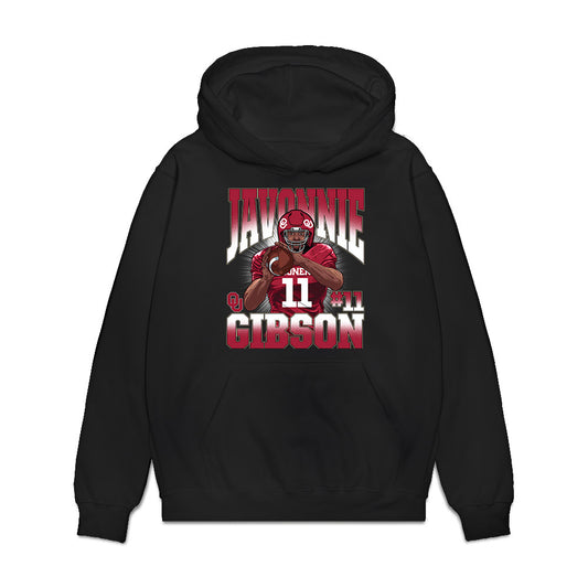 Oklahoma - NCAA Football : javonnie gibson - Caricature Premium Hooded Sweatshirt-0