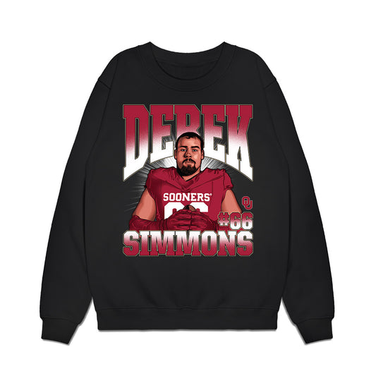 Oklahoma - NCAA Football : Derek Simmons - Caricature Premium Crewneck Sweatshirt-0
