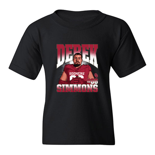 Oklahoma - NCAA Football : Derek Simmons - Caricature Youth T-Shirt-0