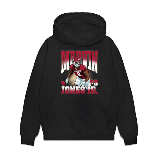 Oklahoma - NCAA Football : Marvin Jones Jr. - Caricature Premium Hooded Sweatshirt-0