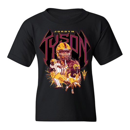 Arizona State - NCAA Football : Jordyn Tyson - Caricature Youth T-Shirt-0
